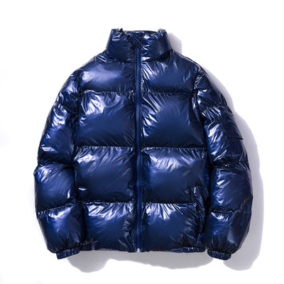 Chaqueta de Algodón con Cuello Alto Brillante para Hombre - Image 13