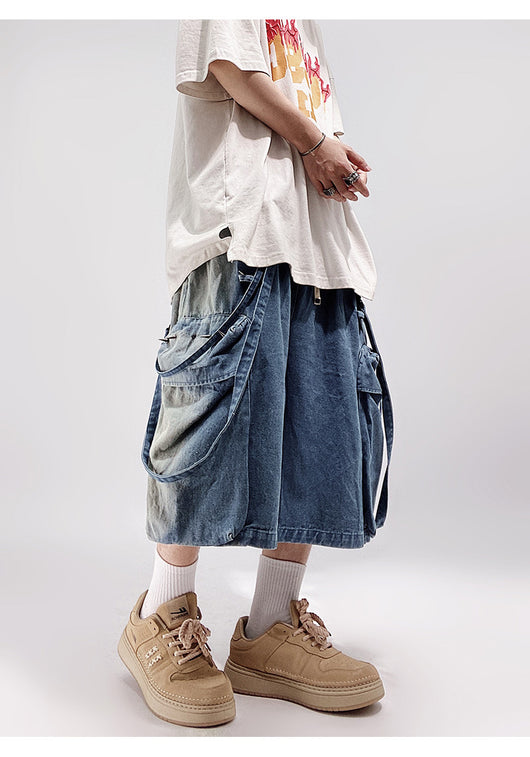 Shorts Denim Cargo Suelto Five Points Casual para Hombre - Image 45