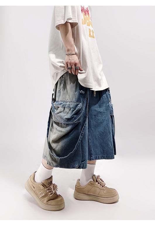 Shorts Denim Cargo Suelto Five Points Casual para Hombre - Image 55