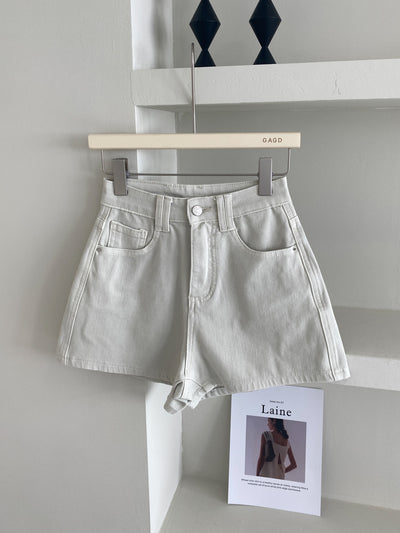 Shorts Denim Cintura Alta Elástico en Cuatro Lados Tonos Claros - Image 27