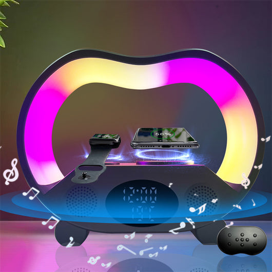 Lámpara LED Inteligente 6 en 1 con Control Remoto Bluetooth, Cargador Inalámbrico y Altavoz - Image 13