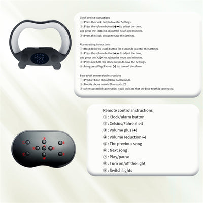 Lámpara LED Inteligente 6 en 1 con Control Remoto Bluetooth, Cargador Inalámbrico y Altavoz - Image 18