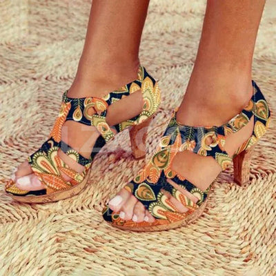 Sandalias de Tacón Grueso para Mujer - Modelo Importación Talla Grande - Image 14
