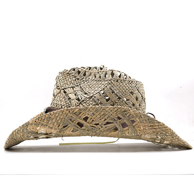 Sombrero Vaquero Occidental Tejido a Mano con Decoración de Pasto Natural - Image 14
