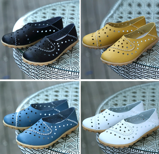 Zapatos Planos de Cuero para Mujer con Tacón Bajo - Image 15