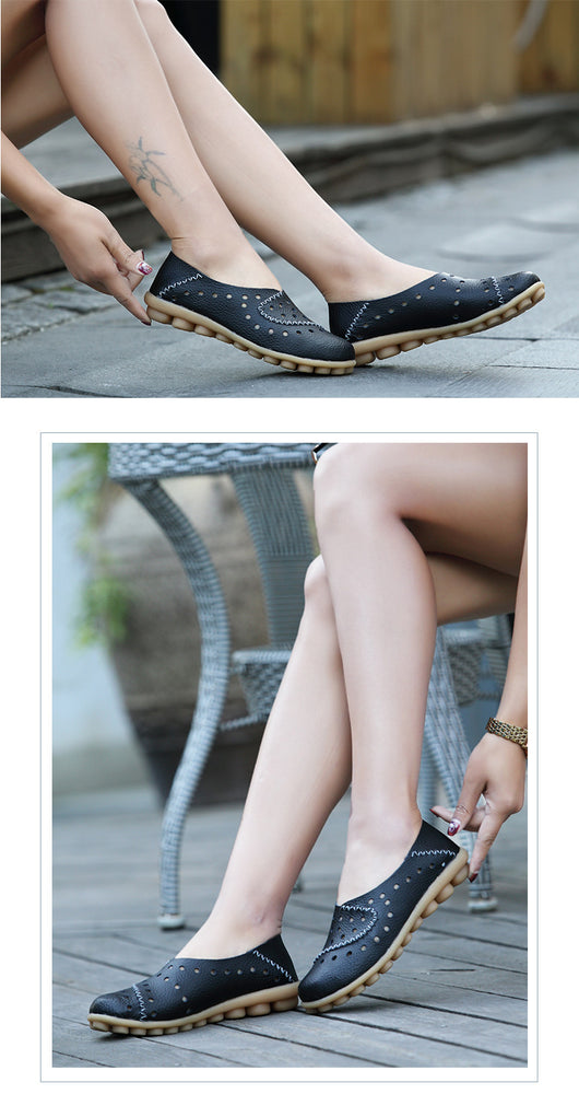 Zapatos Planos de Cuero para Mujer con Tacón Bajo - Image 24