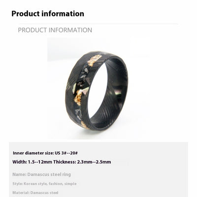 Anillo de Acero Damasco 8mm para Hombre - Image 11