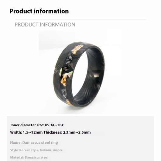 Anillo de Acero Damasco 8mm para Hombre - Image 11