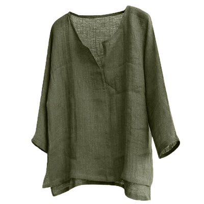 Camisa de Manga Larga Escote en V Estilo Chino para Hombre - Image 23