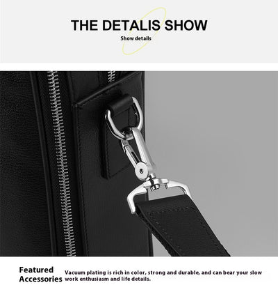 Bolso de Cuero Genuino para Hombre con Doble Cierre - Image 9