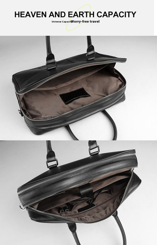 Bolso de Cuero Genuino para Hombre con Doble Cierre - Image 11