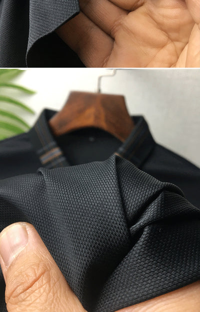 Polo Holgado Bicolor con Solapa de Manga Corta en Tela Ice Silk - Image 37