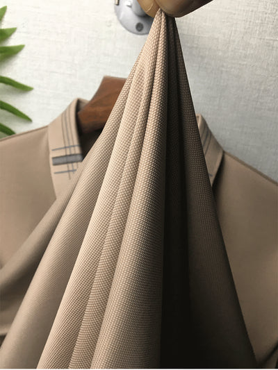 Polo Holgado Bicolor con Solapa de Manga Corta en Tela Ice Silk - Image 43