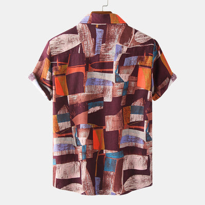Camisa Hawaiana de Algodón y Lino para Hombre - Diseño Estampado Manga Corta - Image 23