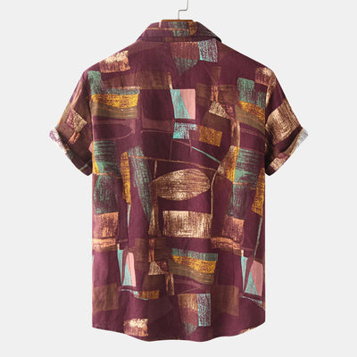 Camisa Hawaiana de Algodón y Lino para Hombre - Diseño Estampado Manga Corta - Image 27