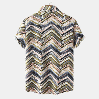 Camisa Hawaiana de Algodón y Lino para Hombre - Diseño Estampado Manga Corta - Image 42