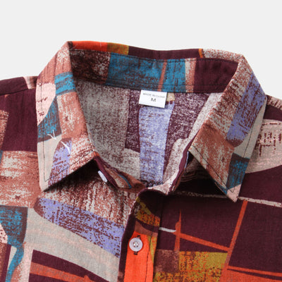 Camisa Hawaiana de Algodón y Lino para Hombre - Diseño Estampado Manga Corta - Image 43