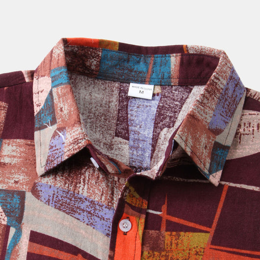 Camisa Hawaiana de Algodón y Lino para Hombre - Diseño Estampado Manga Corta - Image 43