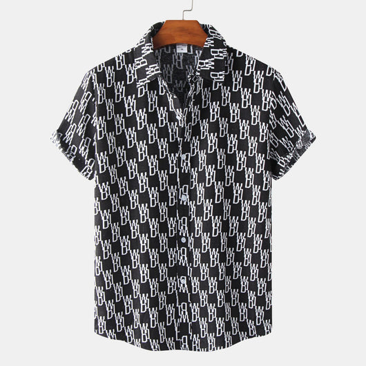 Camisa Hawaiana de Algodón y Lino para Hombre - Diseño Estampado Manga Corta - Image 49
