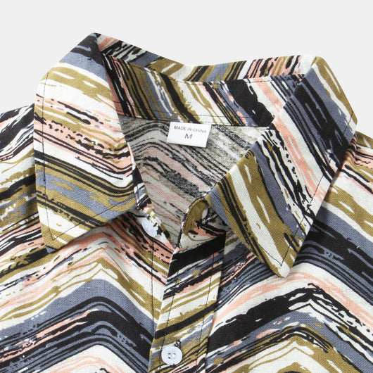 Camisa Hawaiana de Algodón y Lino para Hombre - Diseño Estampado Manga Corta - Image 52
