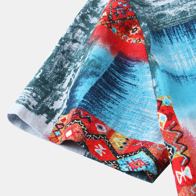 Camisa Hawaiana de Algodón y Lino para Hombre - Diseño Estampado Manga Corta - Image 57