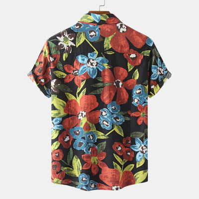 Camisa Hawaiana de Algodón y Lino para Hombre - Diseño Estampado Manga Corta - Image 59