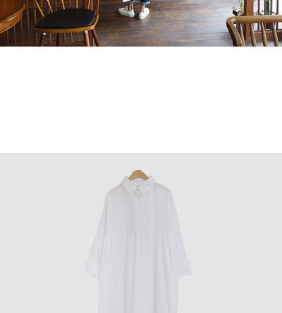 Vestido Camisero Holgado Talla Grande Manga Larga para Mujer - Image 34
