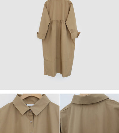 Vestido Camisero Holgado Talla Grande Manga Larga para Mujer - Image 37