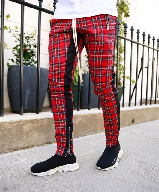 Pantalones Slim Fit a Cuadros con Combinación de Colores Trendy - Image 9