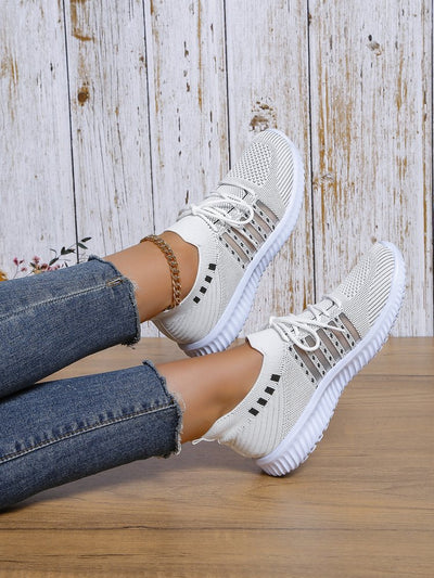 Zapatos Deportivos Mujer Flyknit con Cuña y Cordones - Image 10