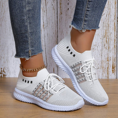 Zapatos Deportivos Mujer Flyknit con Cuña y Cordones - Image 12