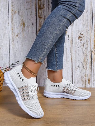 Zapatos Deportivos Mujer Flyknit con Cuña y Cordones - Image 14