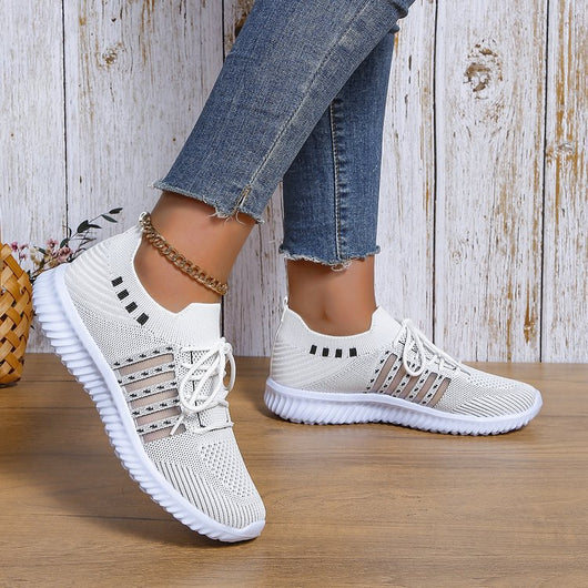 Zapatos Deportivos Mujer Flyknit con Cuña y Cordones - Image 15