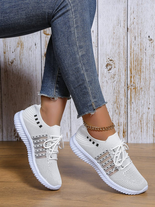 Zapatos Deportivos Mujer Flyknit con Cuña y Cordones - Image 16