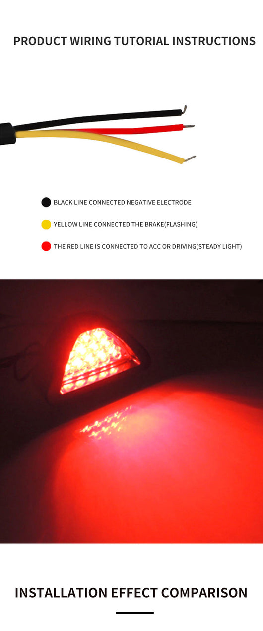 Luz LED Trasera Universal para Auto y Moto - Freno y Advertencia Triangular - Image 16