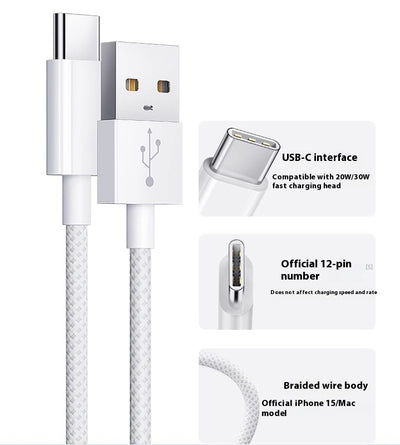Cable USB-C de Carga Rápida Trenzado con Transferencia de Datos - Image 16