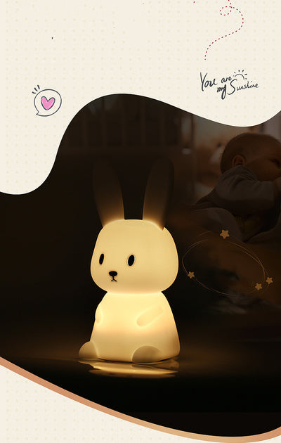 Lámpara Infantil Conejo Silicona LED Multicolor - Luz Nocturna Táctil - Image 11
