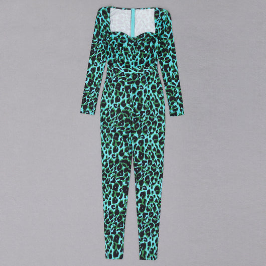 Mono Estampado Leopardo con Escote Cuadrado para Mujer - Image 27