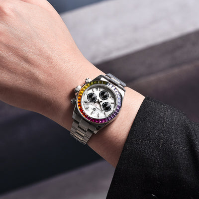 Reloj de Hombre Acero Inoxidable Cristales Multicolor Resistente al Agua - Image 13