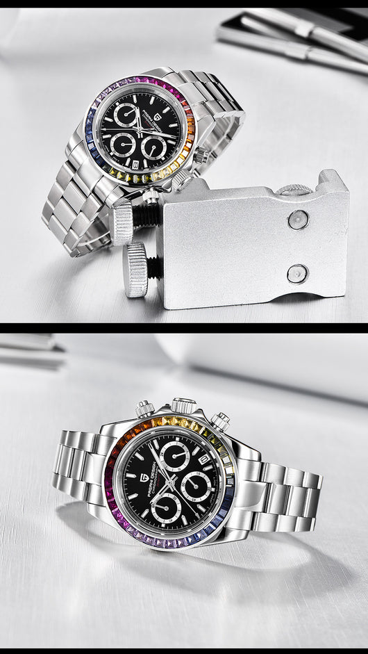 Reloj de Hombre Acero Inoxidable Cristales Multicolor Resistente al Agua - Image 14