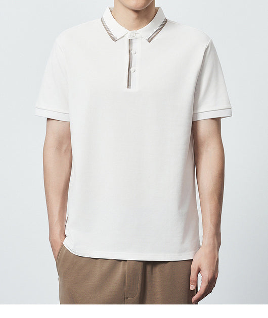 Polo Camiseta Algodón Peinado Mercerizado con Rayas en Contraste - Image 9