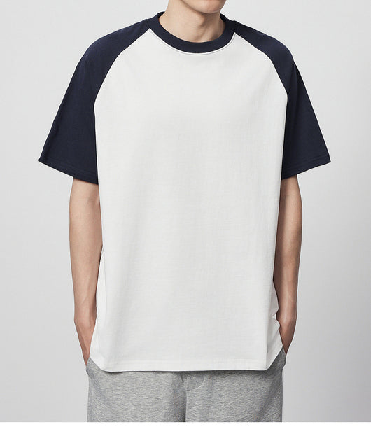 Camiseta Raglan Suelta de Algodón con Contraste de Colores - Image 12
