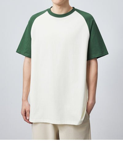 Camiseta Raglan Suelta de Algodón con Contraste de Colores - Image 21