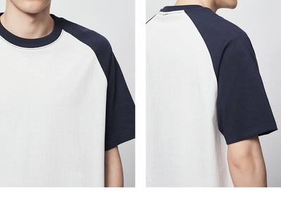 Camiseta Raglan Suelta de Algodón con Contraste de Colores - Image 28