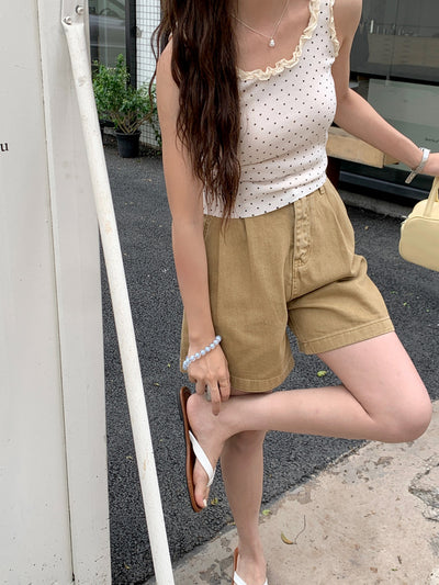 Pantalón Cropped Casual de Talle Alto con Pliegues Reductores - Image 58