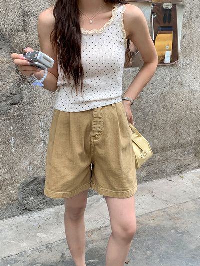 Pantalón Cropped Casual de Talle Alto con Pliegues Reductores - Image 64