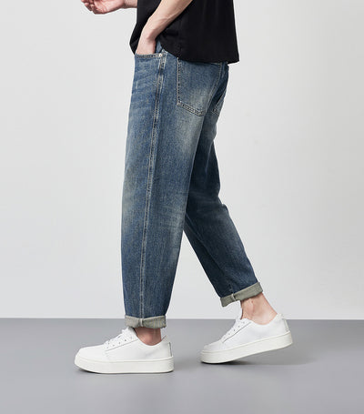 Pantalones Vaqueros Rectos Lavados Versátiles para Hombre - Image 9
