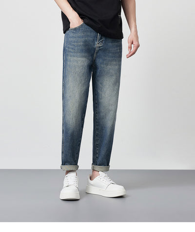 Pantalones Vaqueros Rectos Lavados Versátiles para Hombre - Image 10