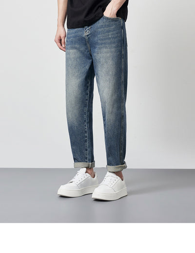Pantalones Vaqueros Rectos Lavados Versátiles para Hombre - Image 12