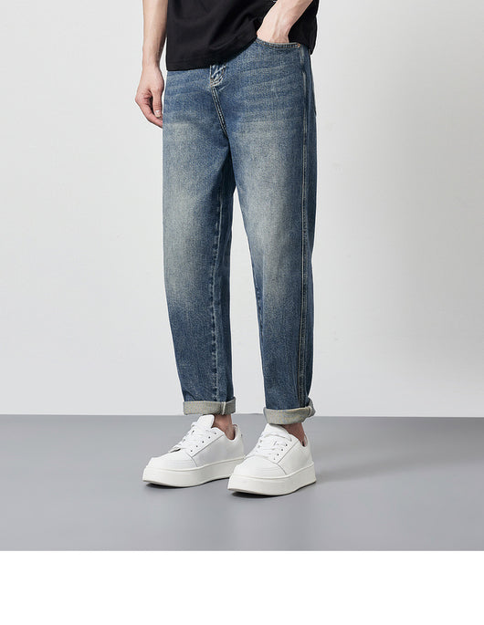 Pantalones Vaqueros Rectos Lavados Versátiles para Hombre - Image 12